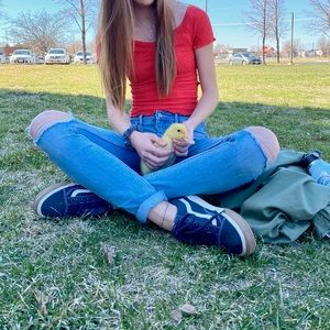 Off the shoulder crop top